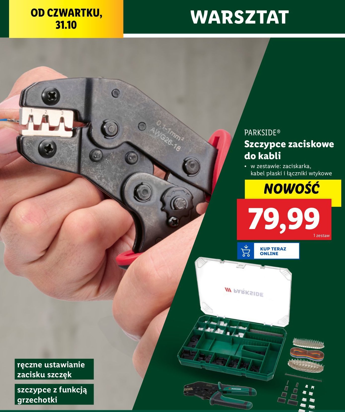 Szczypce zaciskowe do kabli Parkside promocja w Lidl