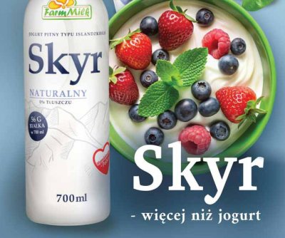 Jogurt pitny Skyr naturalny promocja w Stokrotka