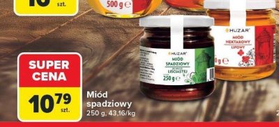Miód spadziowy Huzar promocja w Carrefour
