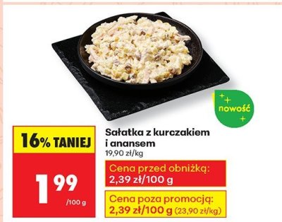 Sałatka z kurczakiem i ananasem promocja w Biedronka