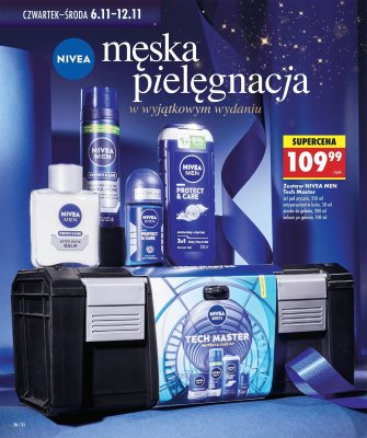 Zestaw Tech Master: żel pod prysznic, antyperspirant roll-on, pianka do golenia, balsam po goleniu promocja w Biedronka