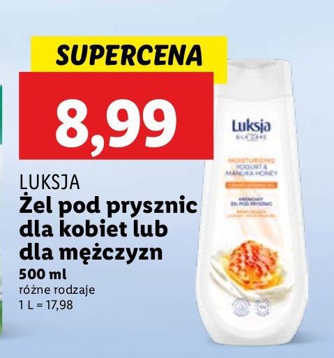 Żel pod prysznic jogurt i miód manuika Luksja silk care promocja