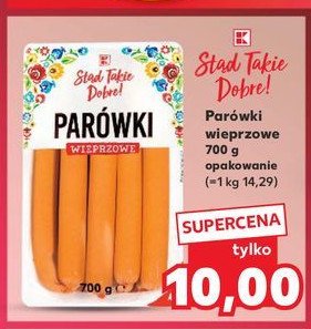 Parówki wieprzowe K-classic stąd takie dobre! promocja w Kaufland