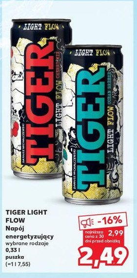 Napój light flow mix Tiger energy drink promocja