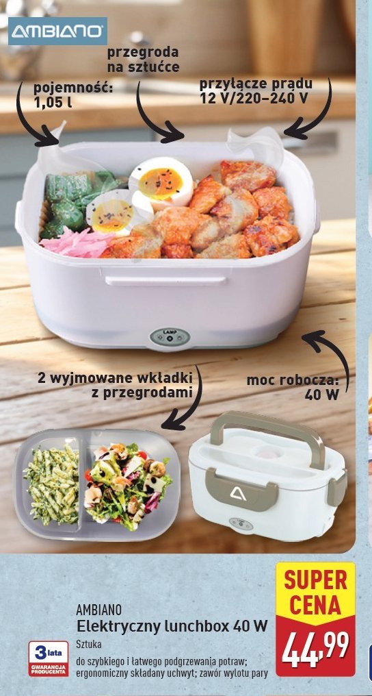 Lunchbox elektryczny 40 w AMBIANO promocja w Aldi