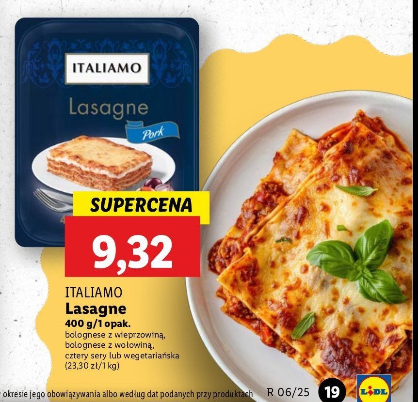 Lasagne z mięsem wieprzowym Italiamo promocja