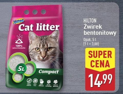 Żwirek dla kota bentonitowy compact Hilton promocja w Aldi