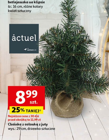 Choinka z osłonką z juty 29 cm Actuel promocja