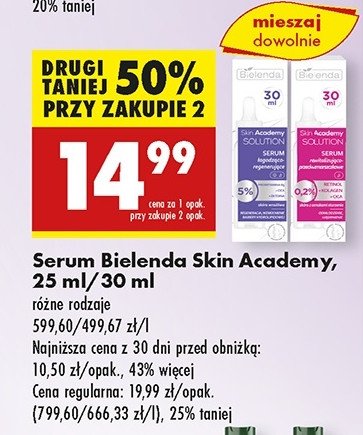 Serum rewitalizujące Bielenda skin academy solution promocja