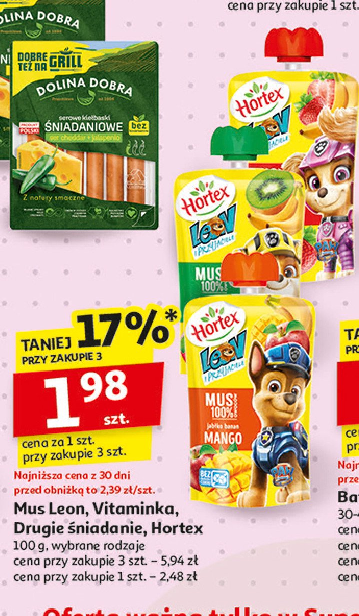 Mus banan jabłko mango banan Hortex leon promocja