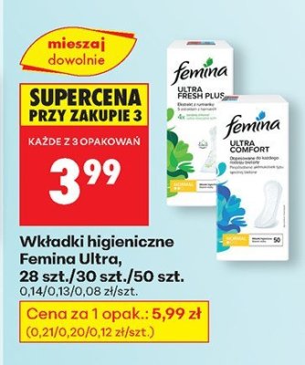 Podpaski Femina Ultra Comfort, 12/20 szt. promocja w Biedronka