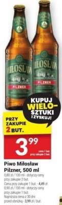 Piwo Miłosław Pilzner 500ml promocja w Twój Market