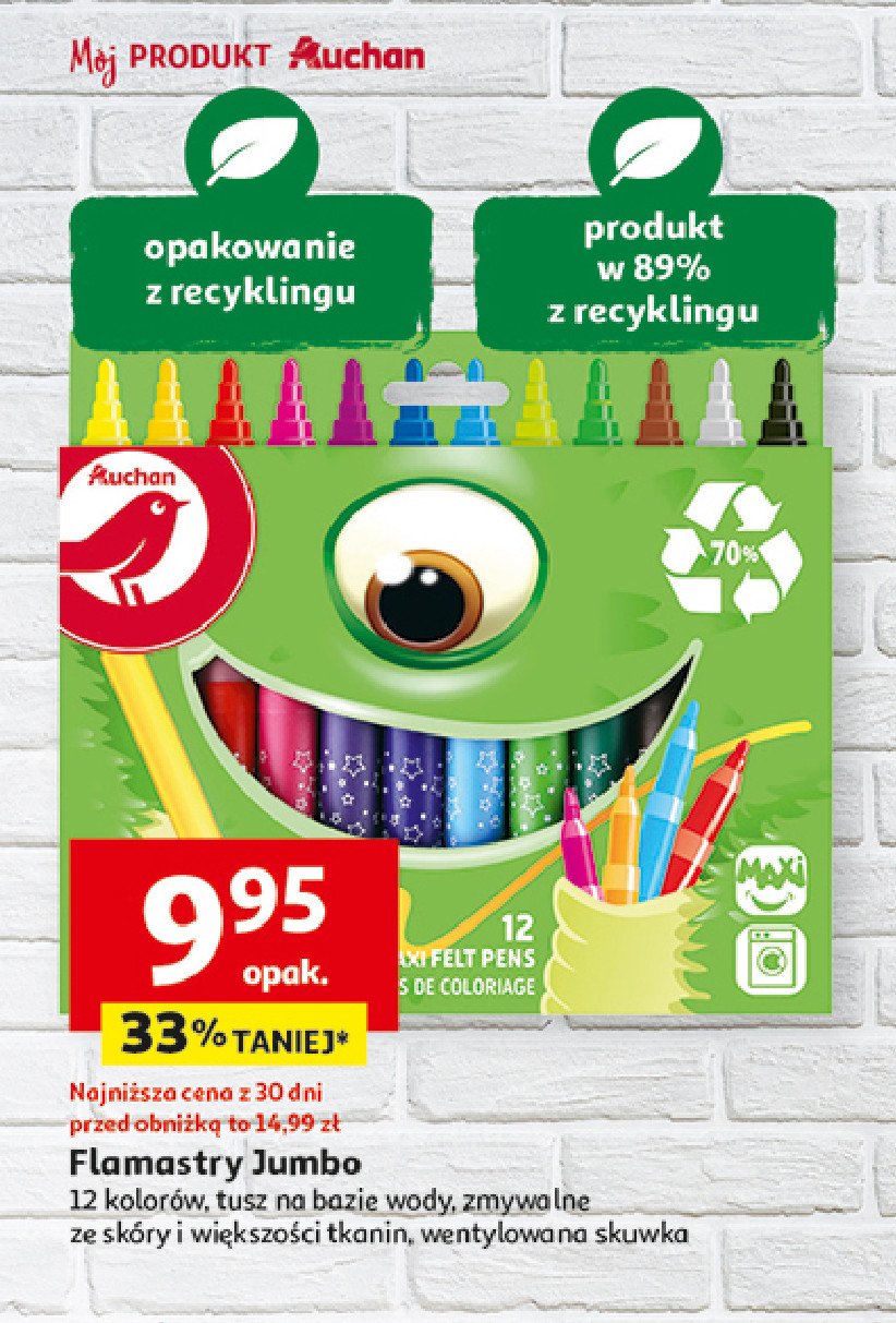 Flamastry jumbo Auchan promocja