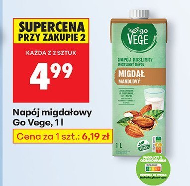 Napój migdałowy Go Vege, 1 l promocja w Biedronka