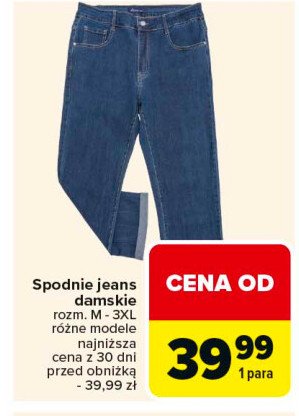 Spodnie damskie jeans m-3xl promocja w Carrefour