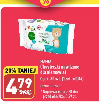 Chusteczki dla niemowląt comfort Mamia promocja