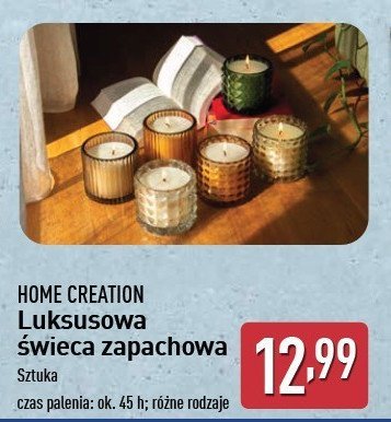 Świeca zapachowa w szkle 45h Home creation promocja w Aldi