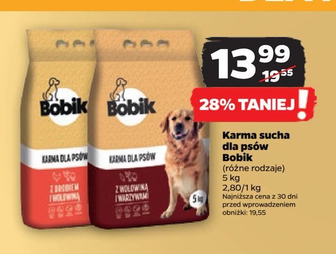 Karma dla psa z wołowiną Bobik promocja