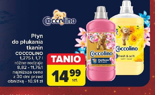 Płyn do płukania honeysuckle & sandalwood Coccolino perfume & care promocja w Carrefour Market