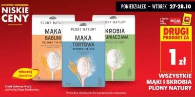 Mąka babuni pszenna typ 650 Plony Natury, 1 kg promocja