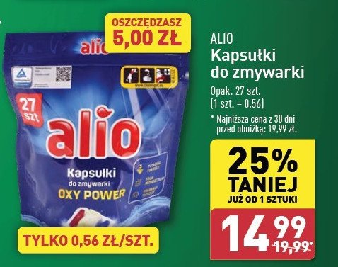 Kapsułki do zmywarki Alio promocja w Aldi