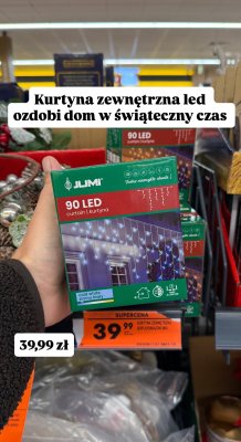 Kurtyna zewnętrzna LED 90 LED zimny biały promocja w Biedronka