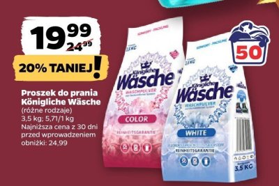 Proszek do prania, różne rodzaje Königliche Wäsche promocja w Netto