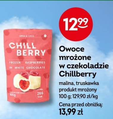 Owoce mrożone w czekoladzie Chillberry malina, truskawka promocja w Żabka