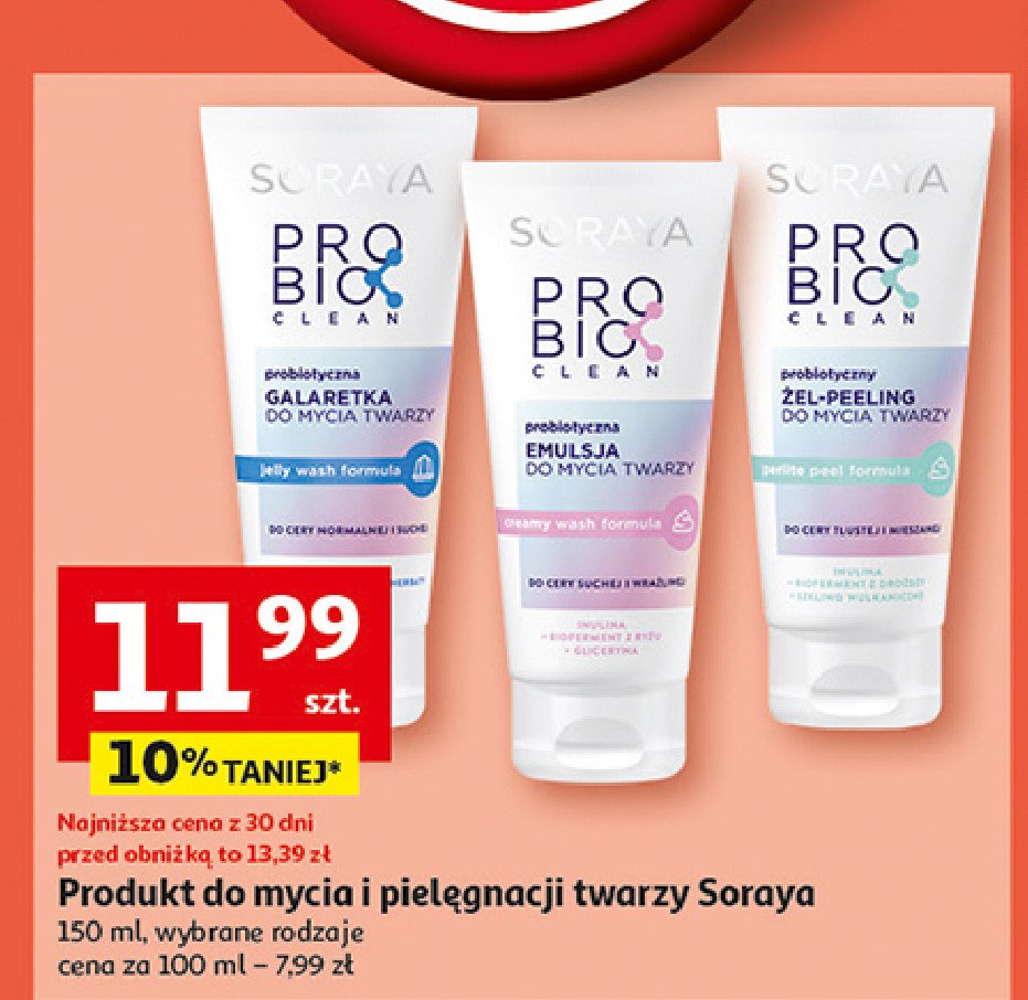 Żel-peeling do mycia twarzy Soraya probio clean promocja