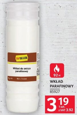 Wkład parafinowy 92h promocja w Selgros