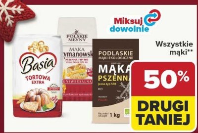 Mąka wszystkie mąki Basia, Polskie Młyny, Podlaskie Młyny promocja w Carrefour