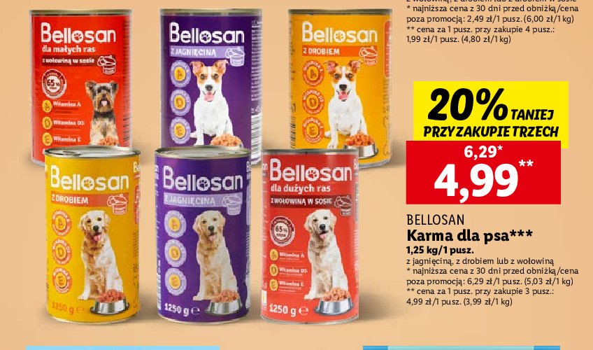 Karma dla psa wołowina Bellosan promocja