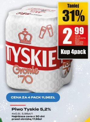 Piwo Tyskie 5,2% promocja w Supeco