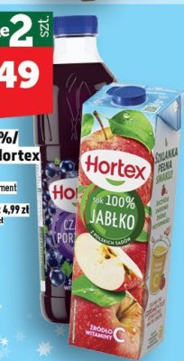 Sok jabłkowy Hortex 100% 1l promocja w TOPAZ