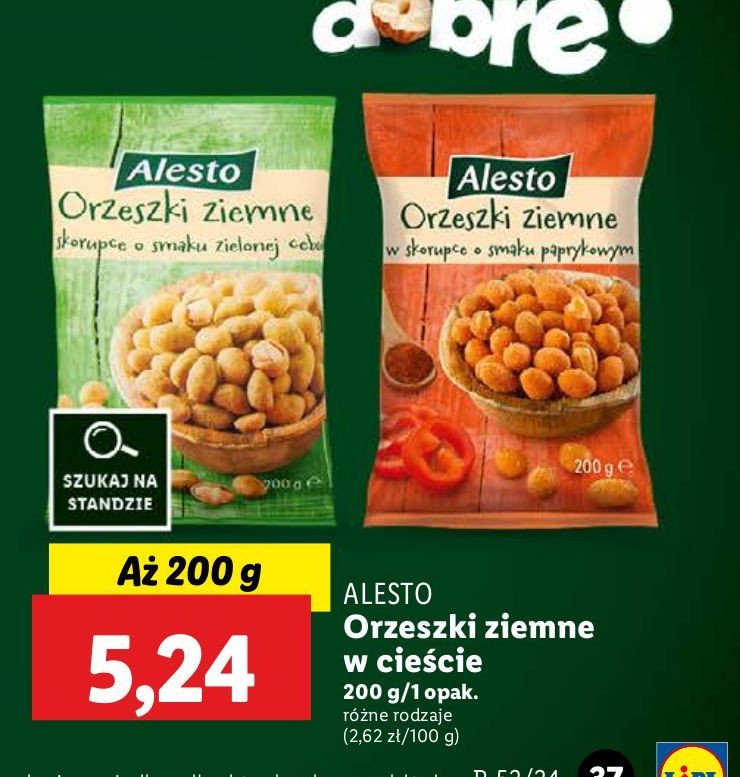 Orzeszki ziemne w cieście zielona cebulka Alesto promocja