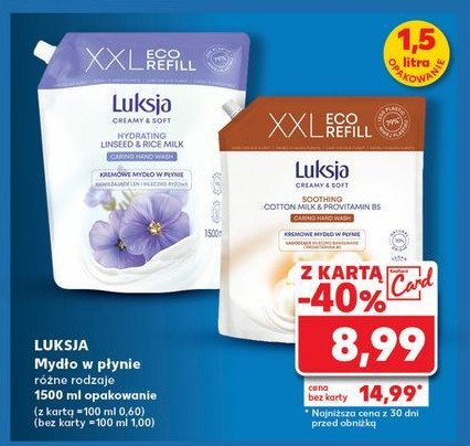 Mydło w płynie cotton milk & provitamin b5 Luksja creamy & soft promocja