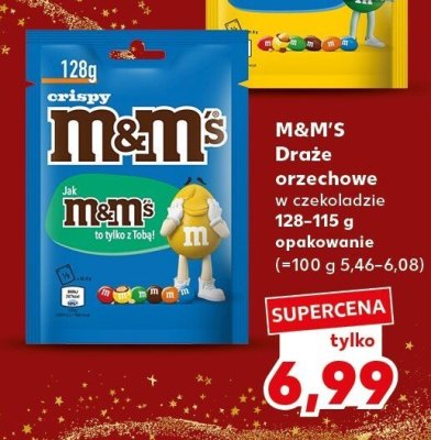Draże orzechowe w czekoladzie M&M's 128-115 g opakowanie promocja w Kaufland