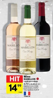 Wino MABILLON Cuvee Prestige różne rodzaje promocja w Intermarche