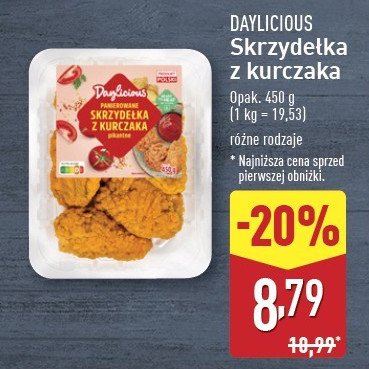 Skrzydełka z kurczaka pikantne Daylicious promocja w Aldi