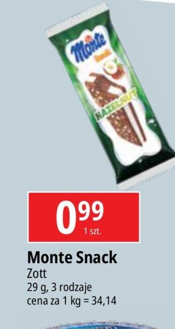 Baton orzechowy Zott monte snack promocja