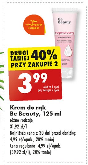 Krem do rąk regenerujący Be beauty care promocja