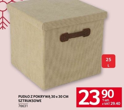 Pudło z pokrywą 30x30 cm sztruksowe promocja w Selgros
