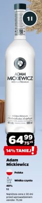 Wódka Adam Mickiewicz Premium 1l promocja w Netto