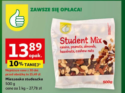 Mieszanka studencka Podniesiony kciuk promocja w Auchan