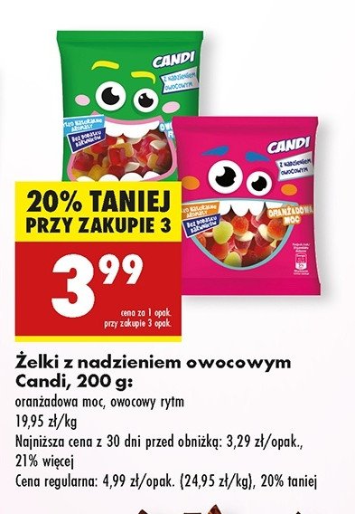 Żelki owocowy rytm Candi (biedronka) promocja