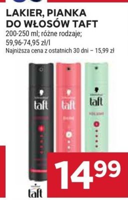 Lakier, pianka do włosów Taft różne rodzaje promocja w Stokrotka
