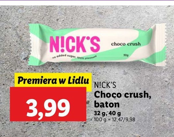 Baton choco crush N!ck's promocja w Lidl