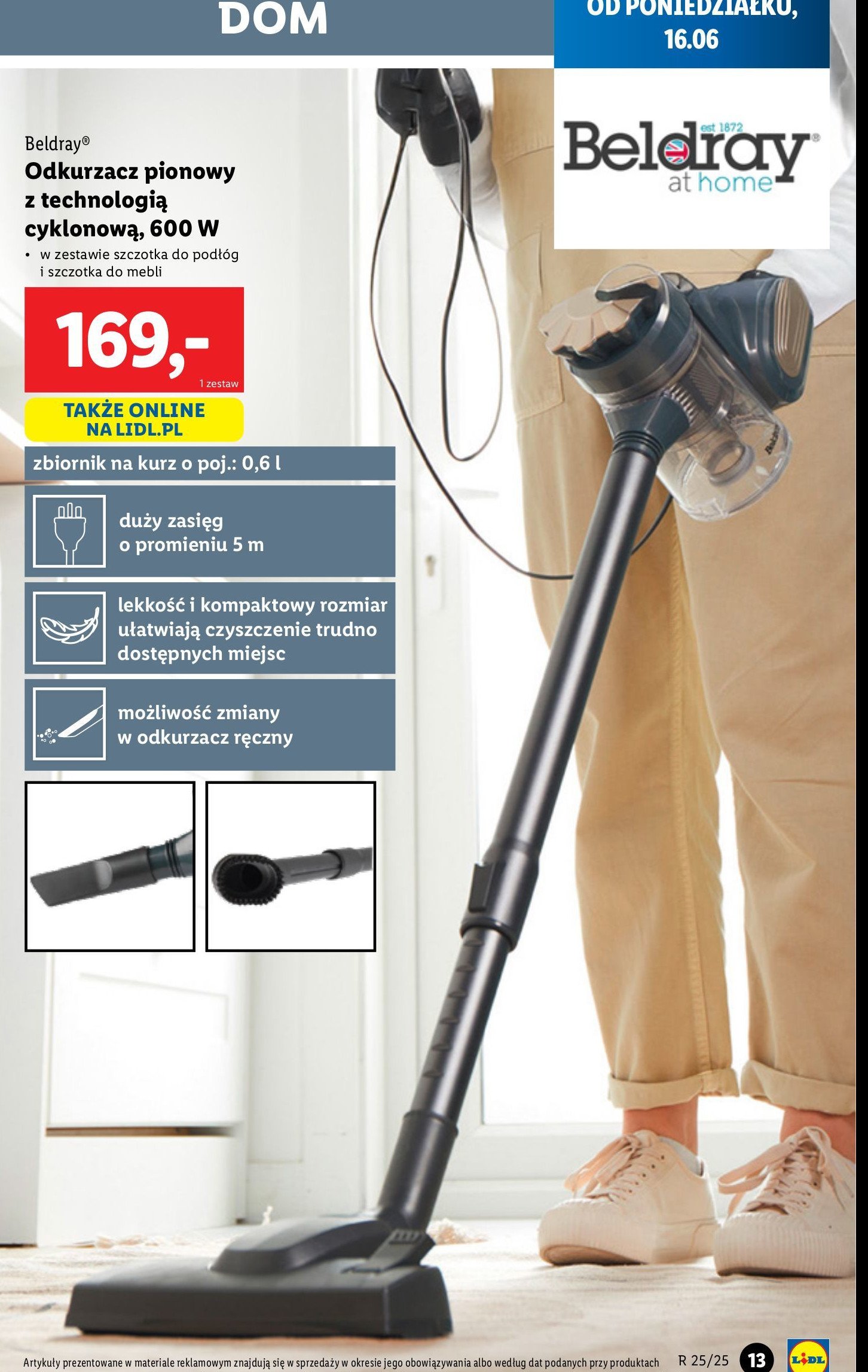 Odkurzacz bezprzewodowy 600w Beldray promocja