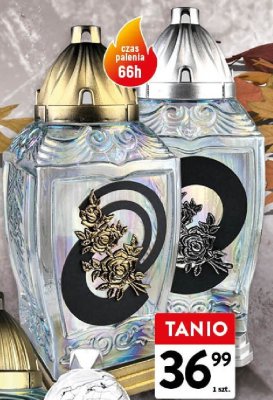 Znicz z dekorem różne rodzaje 34 cm promocja w Intermarche