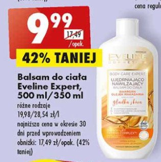 Balsam do ciała argan olejek makadamia Eveline cosmetics promocja